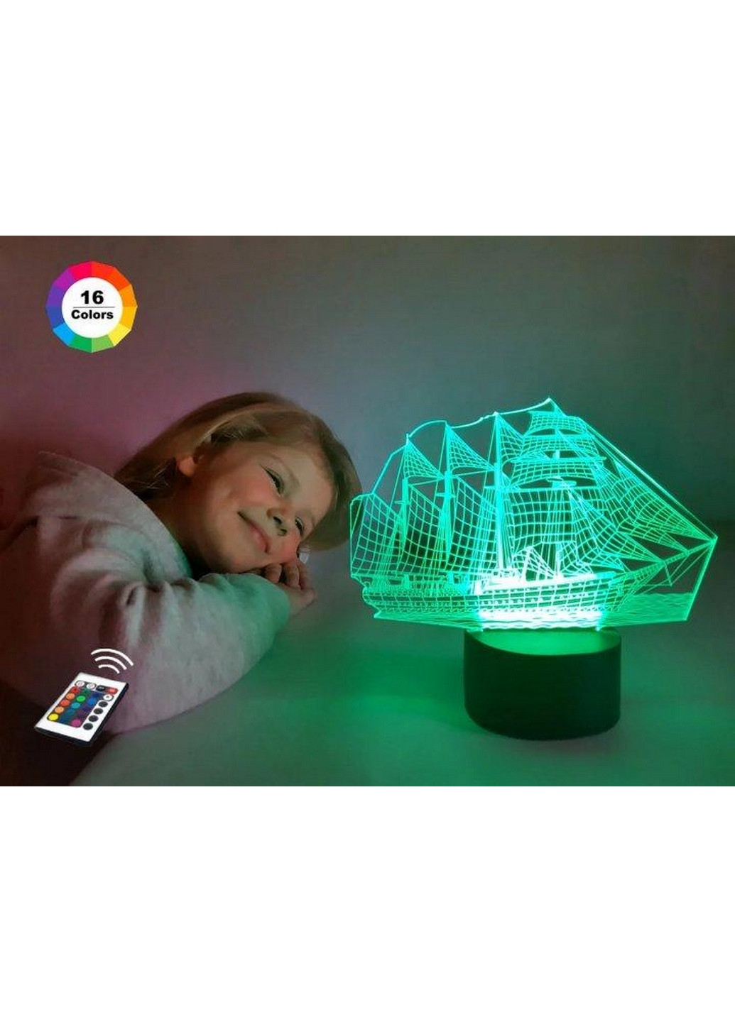 3D ночник-светильник "Корабль" 3DTOYSLAMP (268459357)