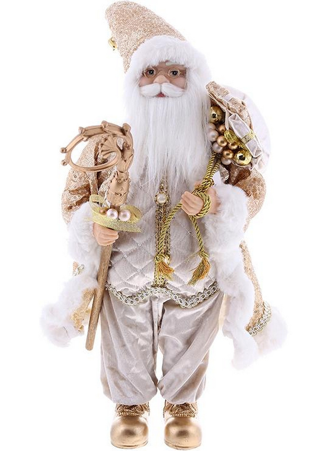 Новорічна фігура "Санта Клаус з Подарунками та Посохом", з паєтками BonaDi (268457144)