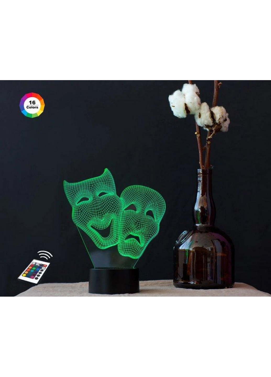 3D ночник-светильник "Маски " 3DTOYSLAMP (268457480)