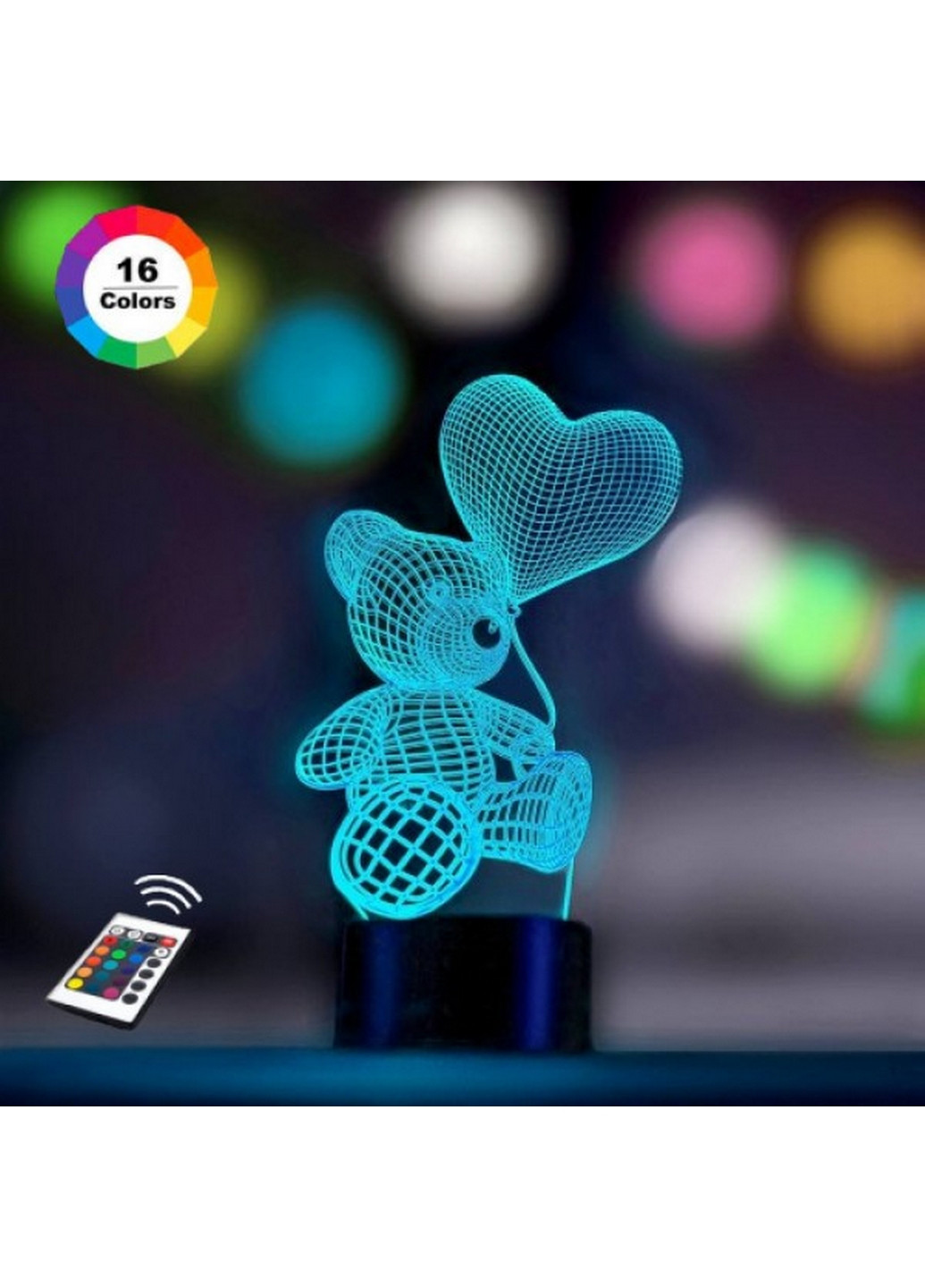 3D ночник-светильник "Мишка с шариком" 3DTOYSLAMP (268460994)