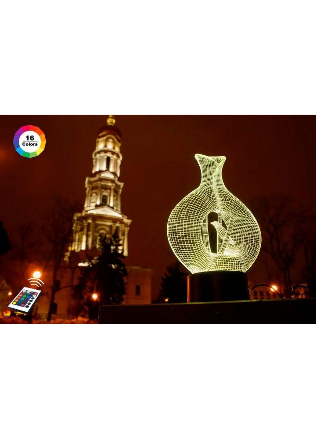 3D ночник-светильник "Птица в клетке" 3DTOYSLAMP (268458427)