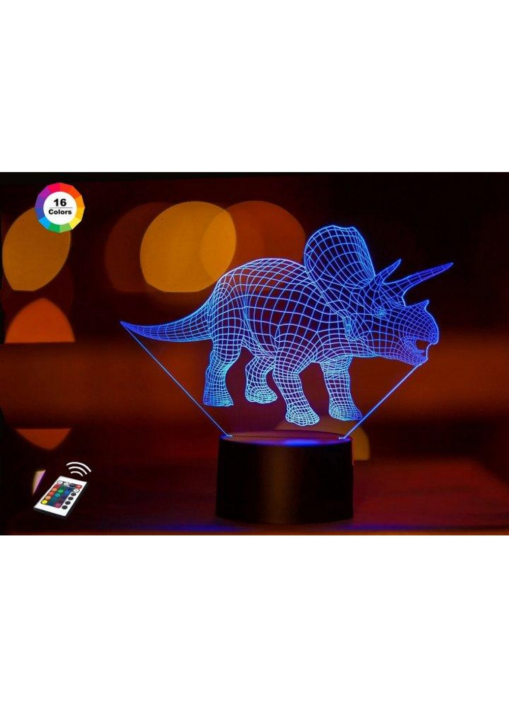 3D нічник-світильник "Трицераптор 2" 3DTOYSLAMP (268457416)
