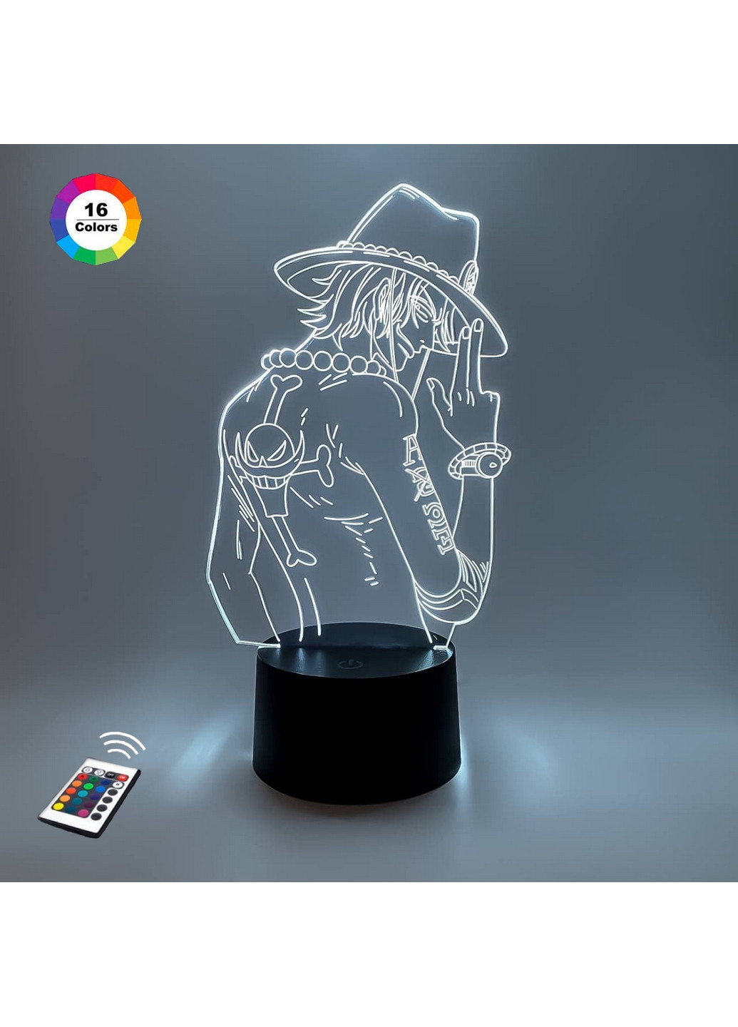 3D ночник-светильник "Портгас Д. Эйс" 3DTOYSLAMP (268459369)