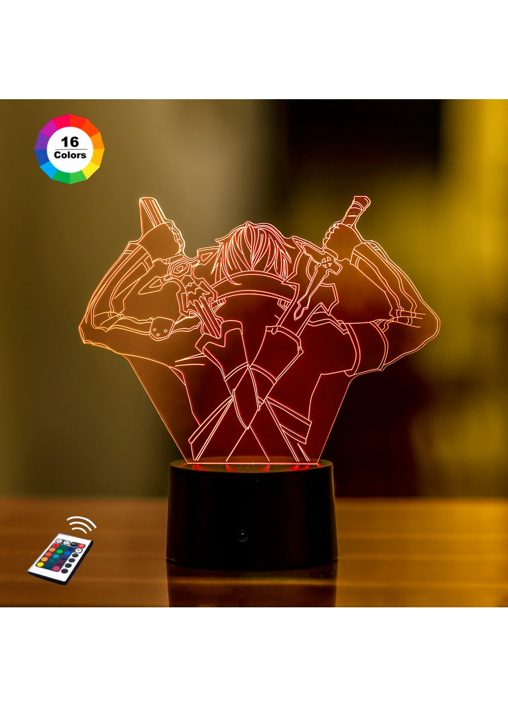 3D нічник-світильник "Кадзуто Кірігая (Кіріто)" 3DTOYSLAMP (268458526)