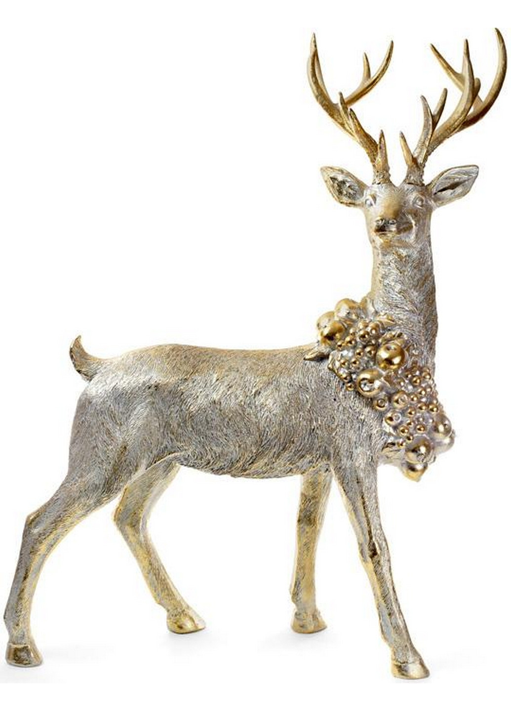 Фигура для новогоднего декора "Золотой олень с венком" Bona (268459793)