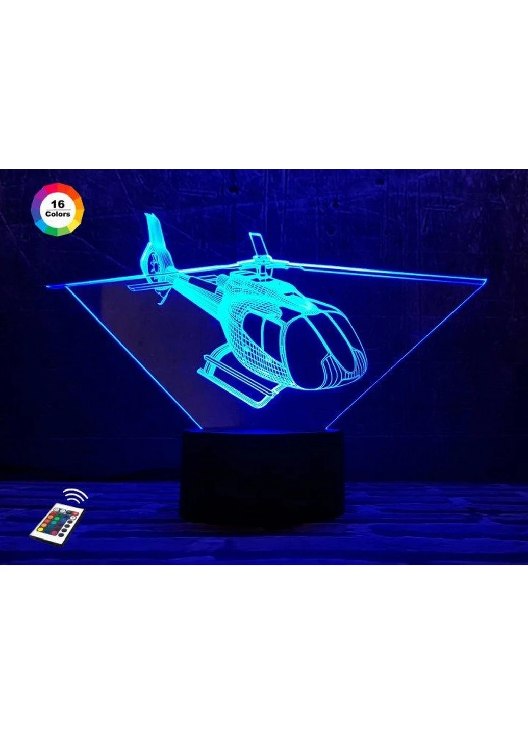 3D ночник-светильник "Вертолет 4" 3DTOYSLAMP (268457291)