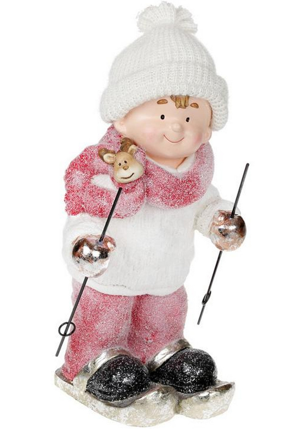 Фігура керамічна "Хлопчик у червоному на лижах" Bona (268457013)