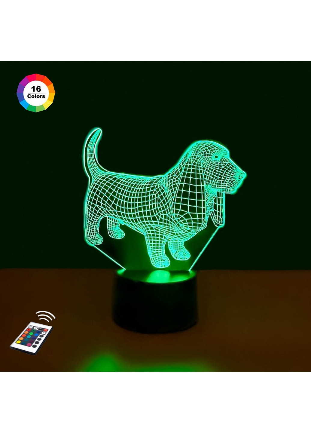 3D ночник-светильник "Такса 2" 3DTOYSLAMP (268458567)