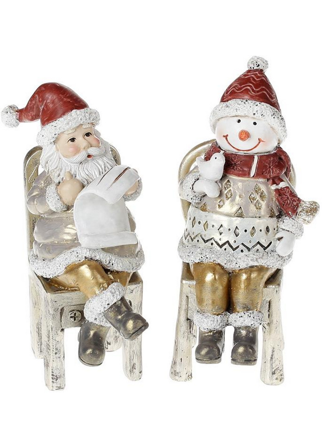 Набор 2 статуэтки "Санта со Снеговиком" Bona (268460166)