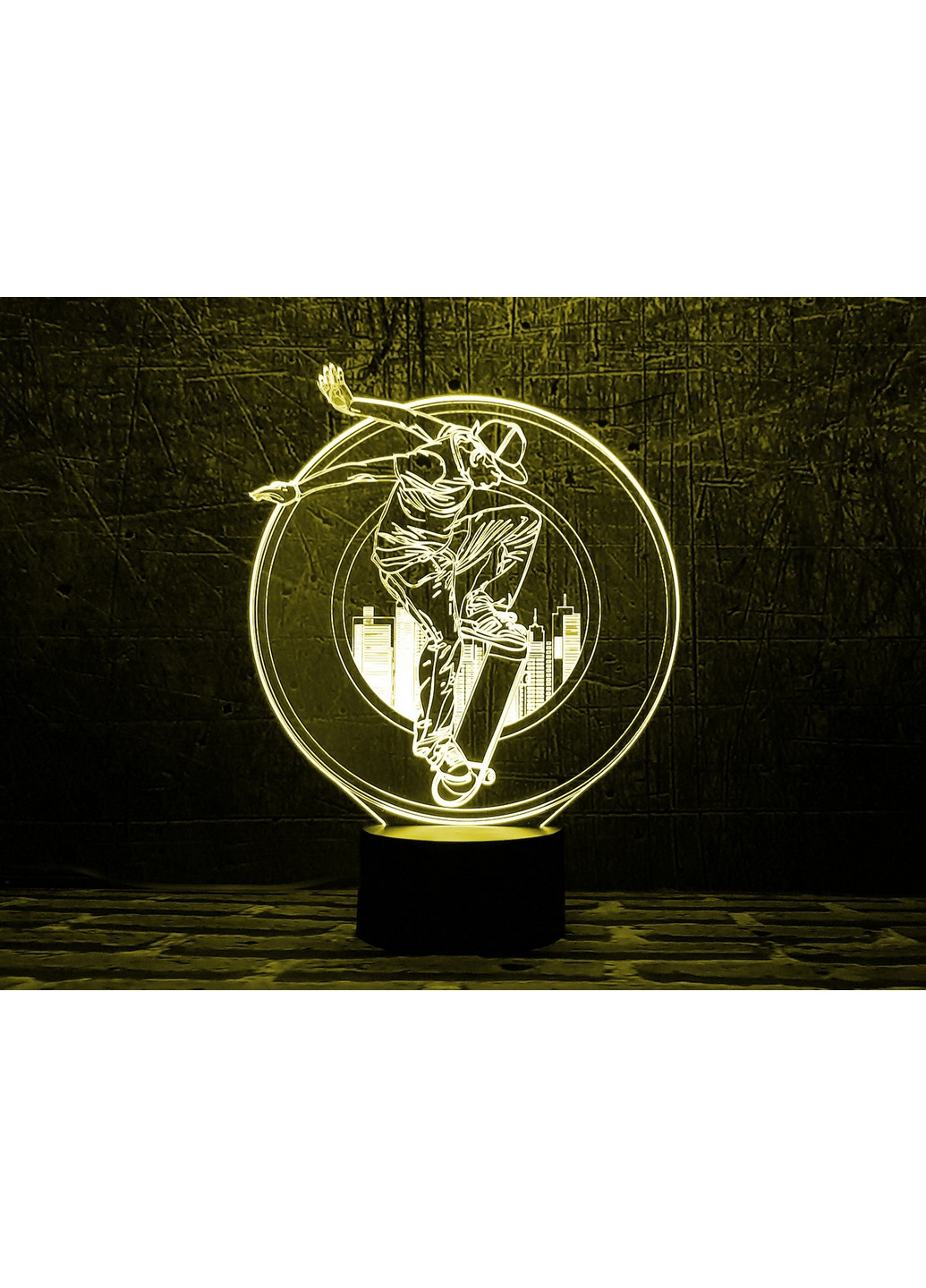 3D нічник-світильник "Скейтбордист" 3DTOYSLAMP (268457419)