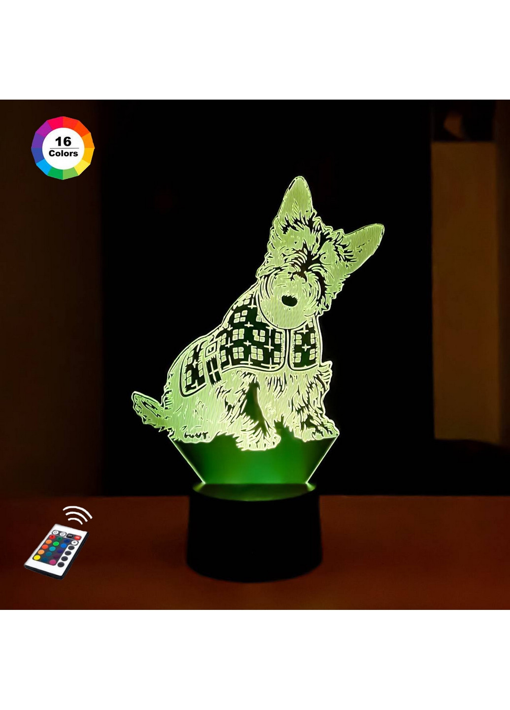 3D ночник-светильник "Йоркширский терьер" 3DTOYSLAMP (268461078)