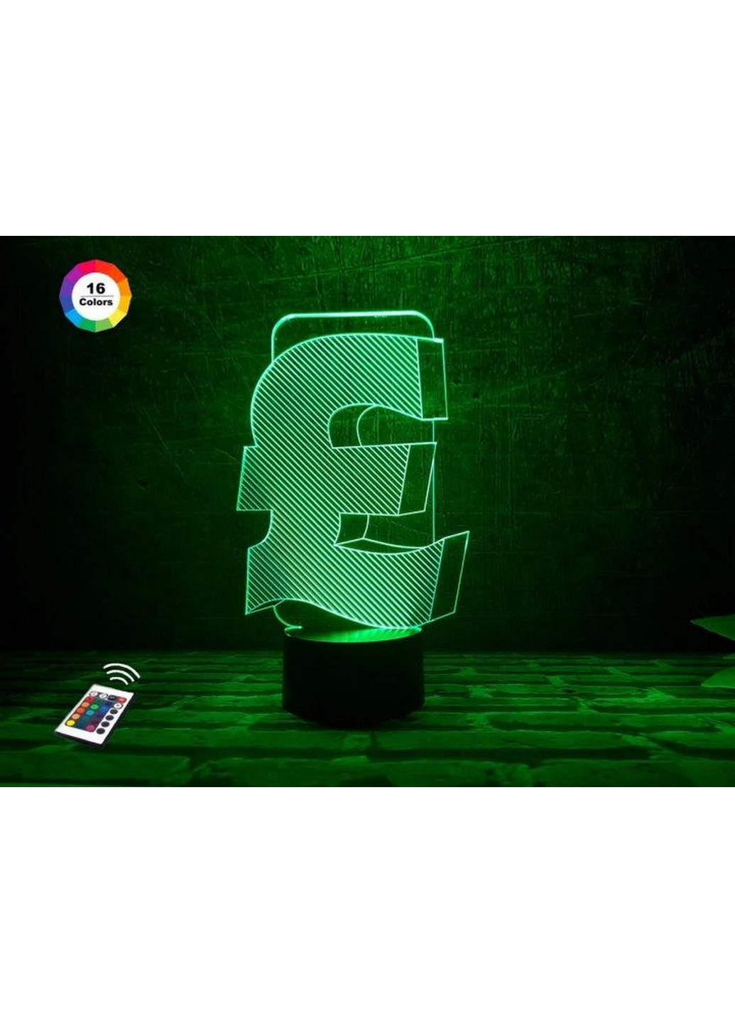 3D нічник-світильник "Фунт" 3DTOYSLAMP (268458383)