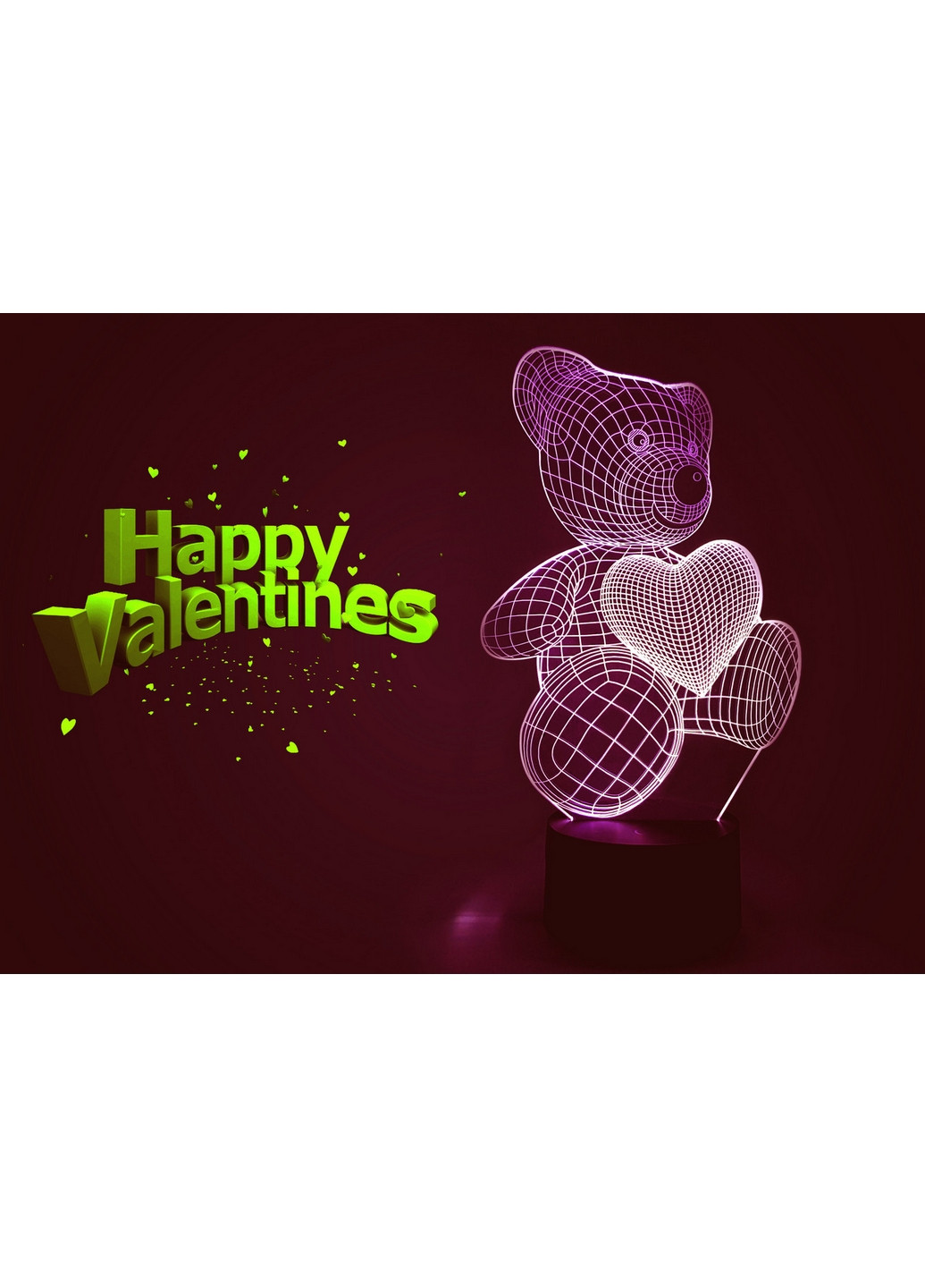 3D ночник-светильник "Мишка с сердцем" 3DTOYSLAMP (268460423)