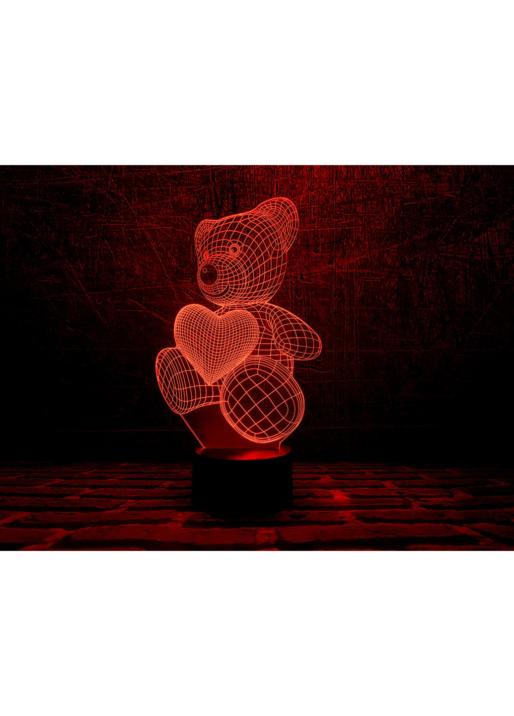 3D ночник-светильник "Мишка с сердцем" 3DTOYSLAMP (268460423)
