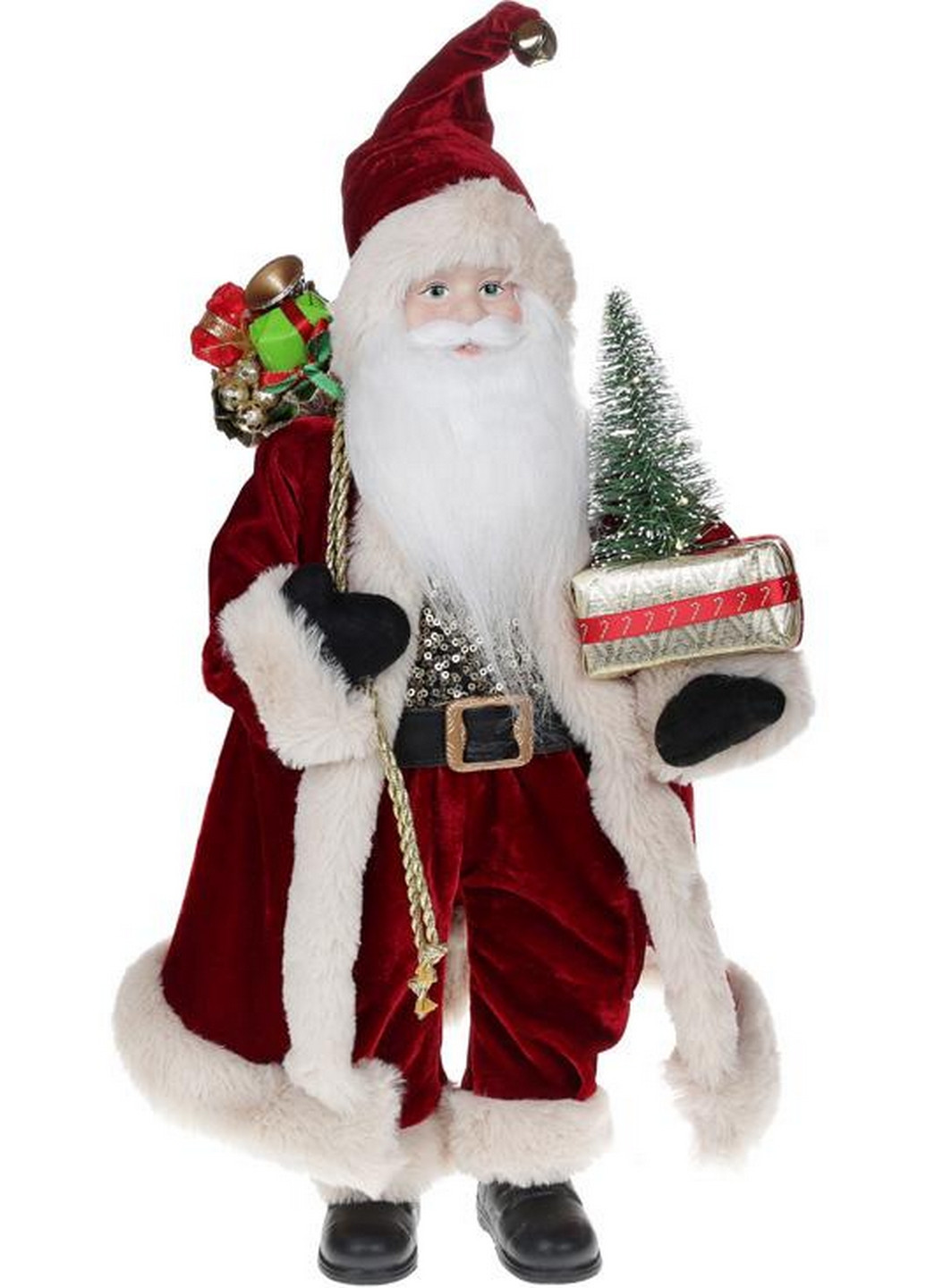 Фигура «Санта с елочкой» (мягкая игрушка), с LED подсветкой Bona (268459754)