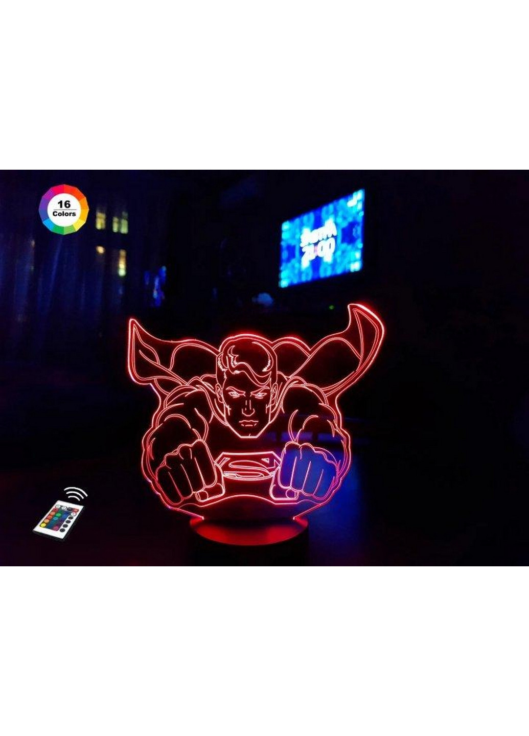 3D нічник-світильник "Супермен" 3DTOYSLAMP (268460434)