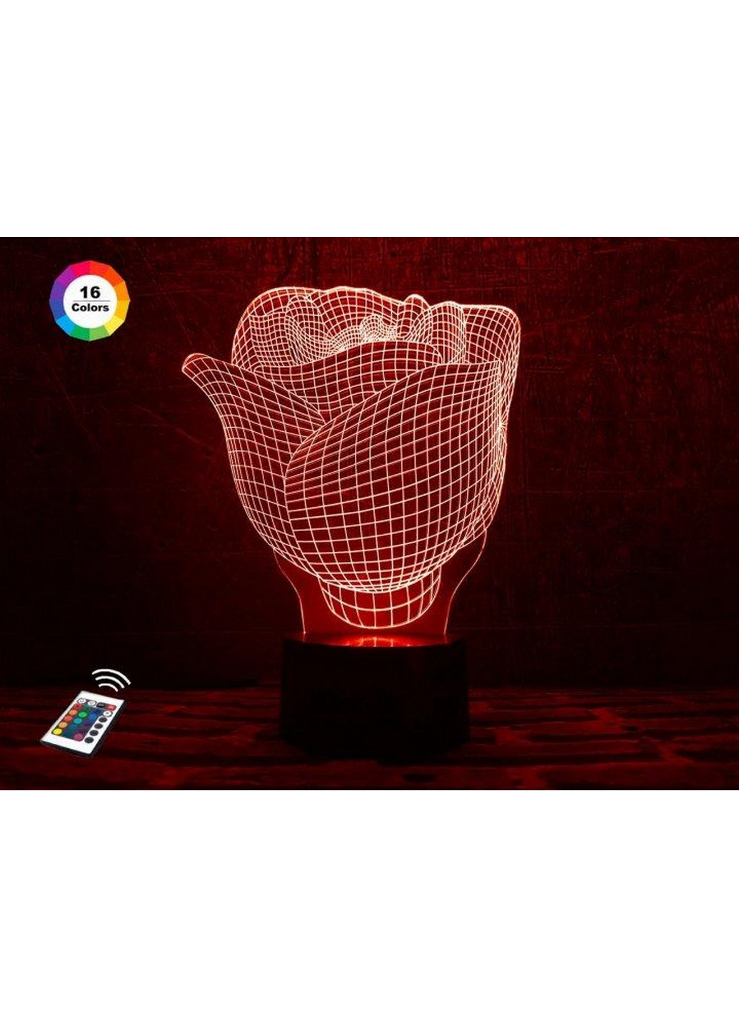 3D ночник-светильник "Роза" 3DTOYSLAMP (268457409)