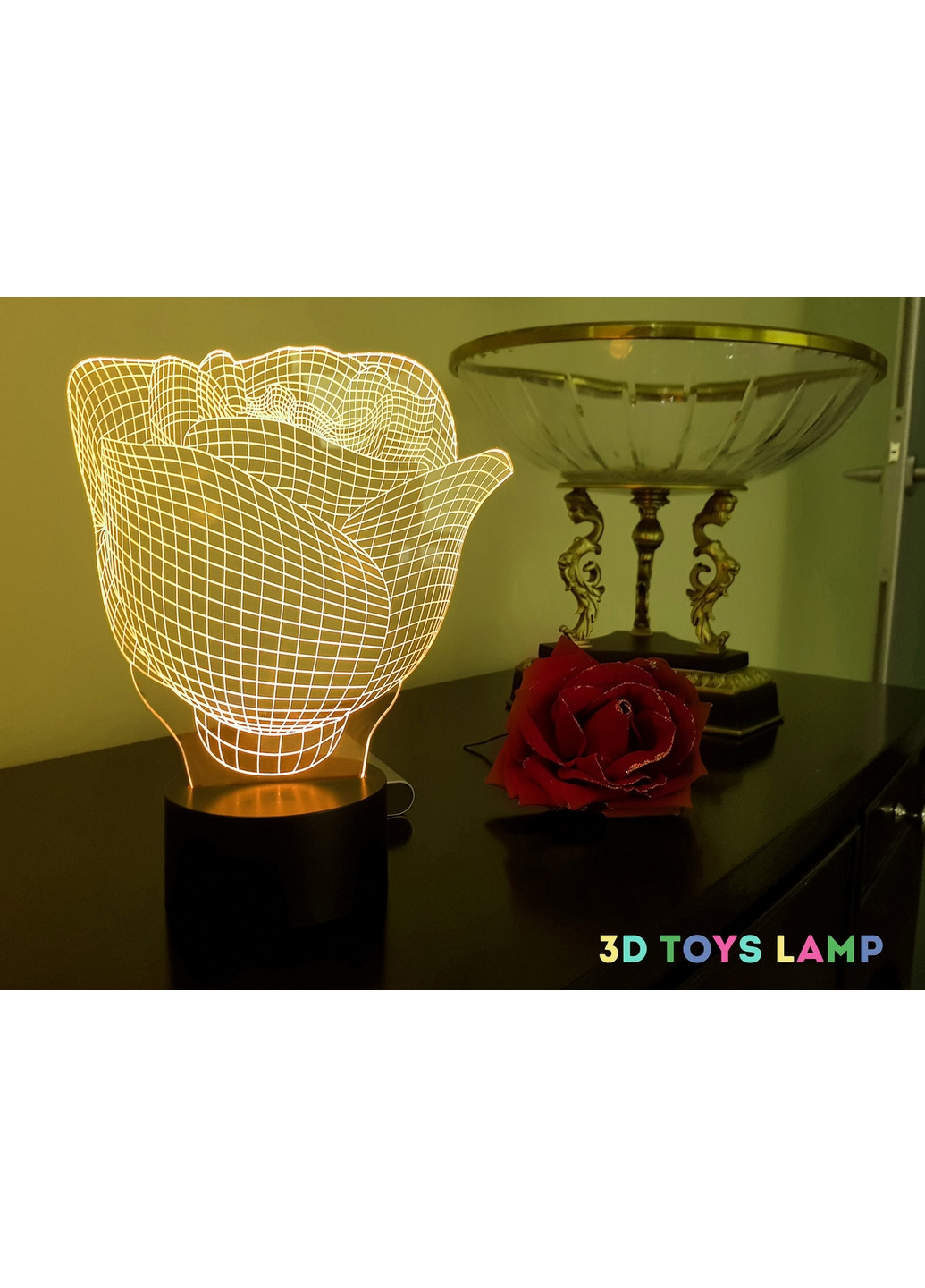 3D ночник-светильник "Роза" 3DTOYSLAMP (268457409)