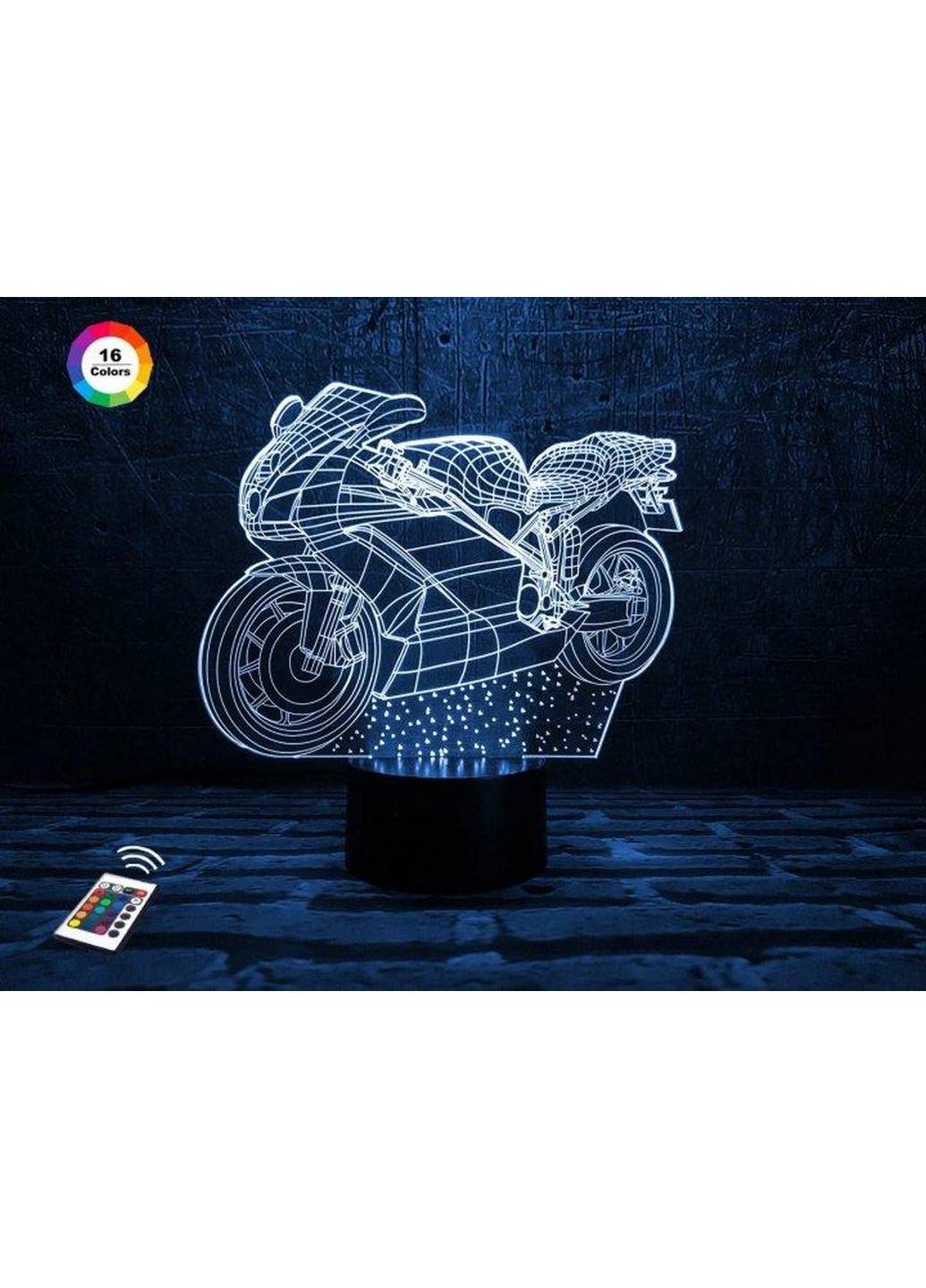 3D нічник-світильник "Мотоцикл 2" 3DTOYSLAMP (268457336)
