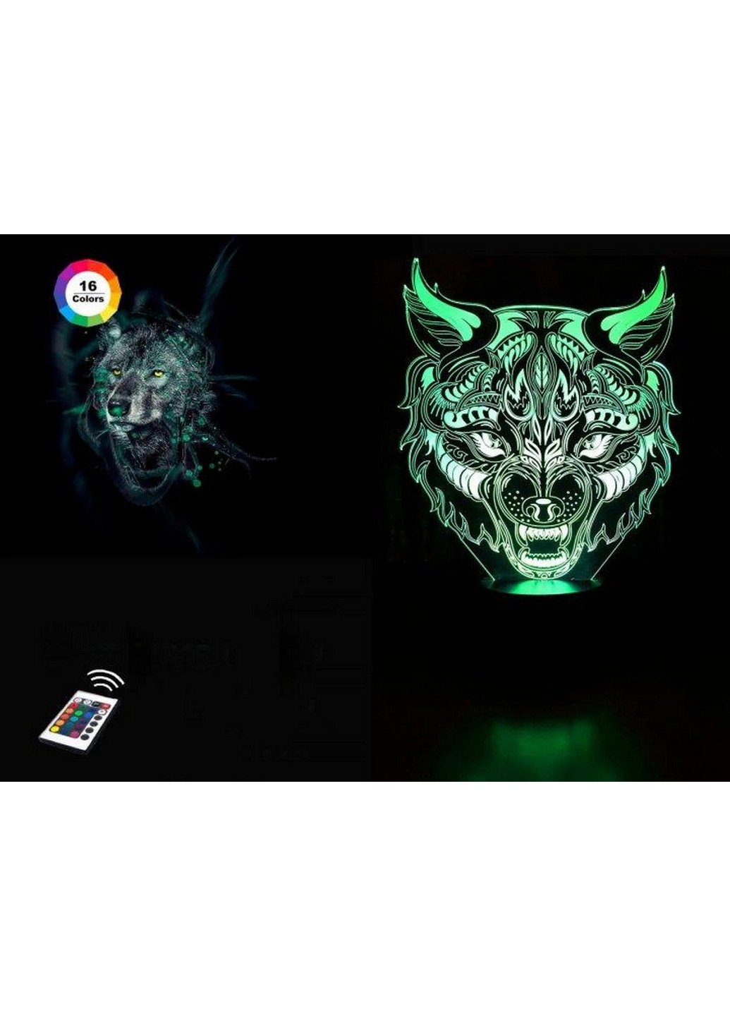 3D нічник-світильник "Вовк 2" 3DTOYSLAMP (268458479)