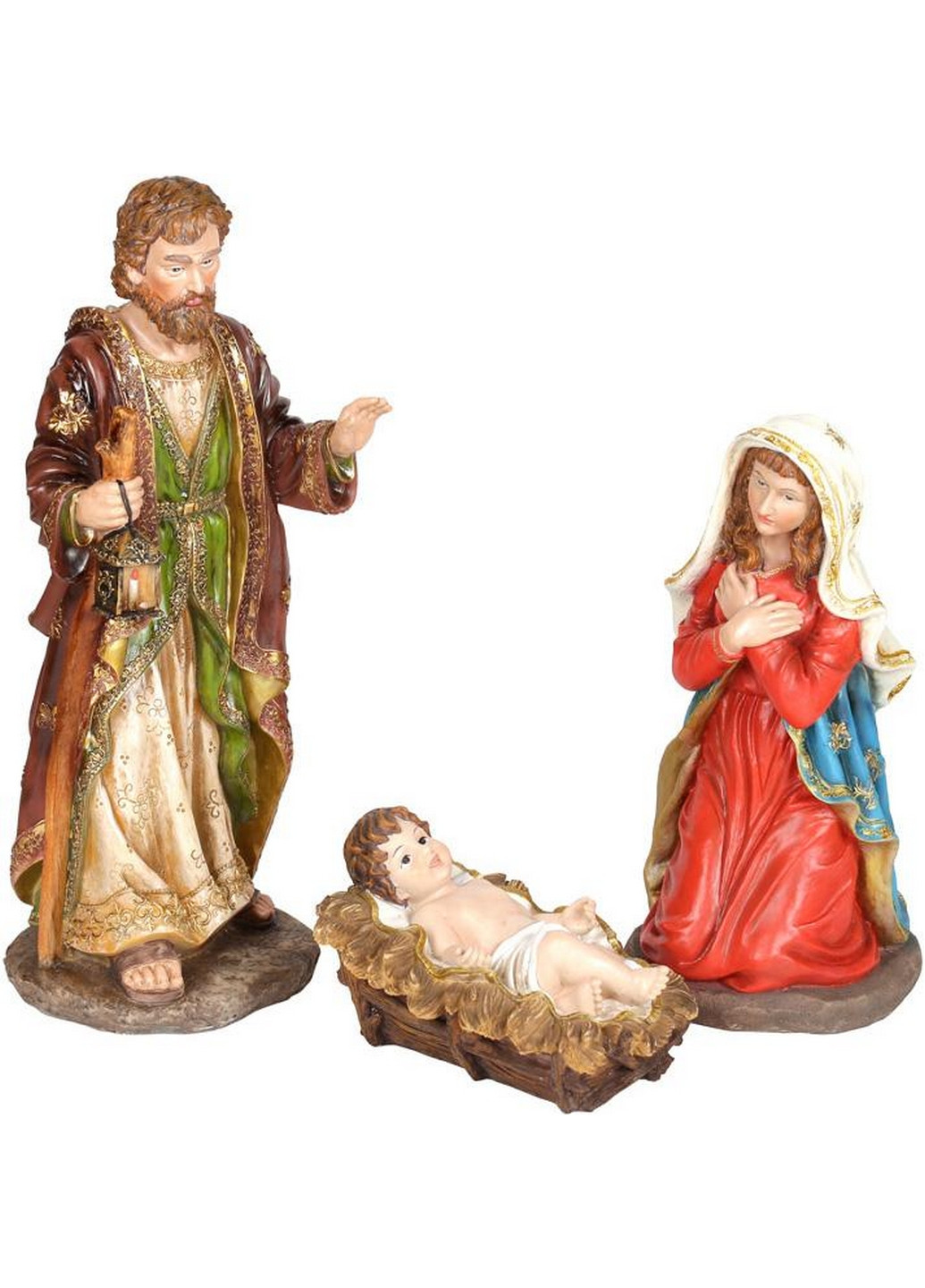 Набір 3 різдвяних статуеток "Вертеп", полістоун Bona (268458898)