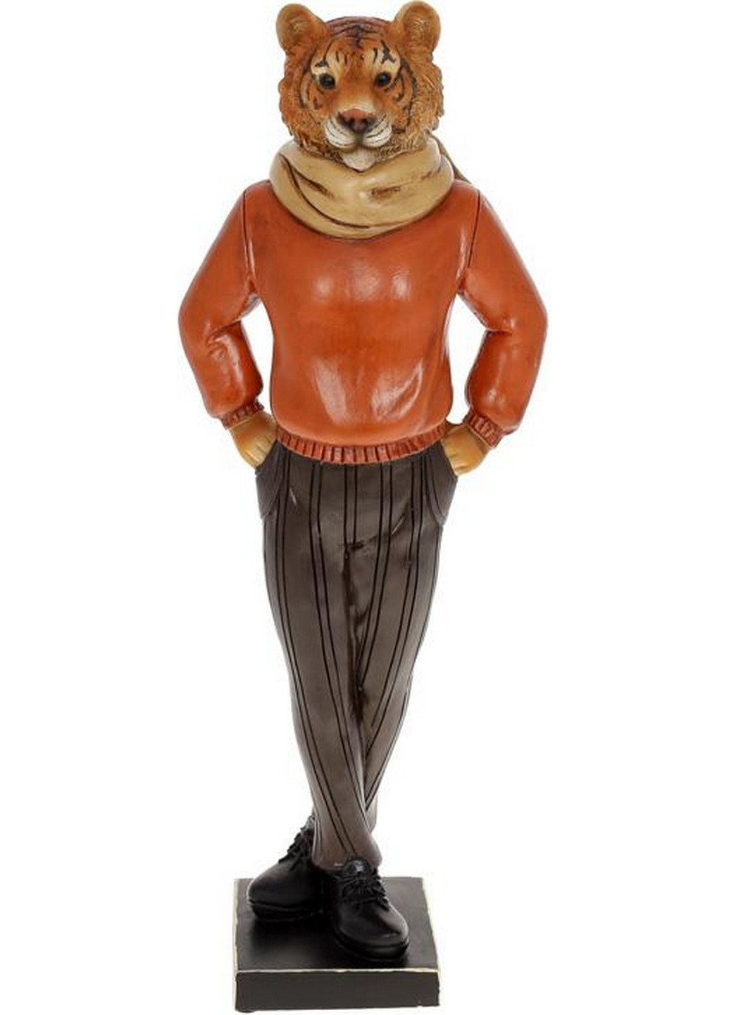 Статуетка декоративна "Тигр у шарфі", полістоун, теракотовий Bona (268456648)