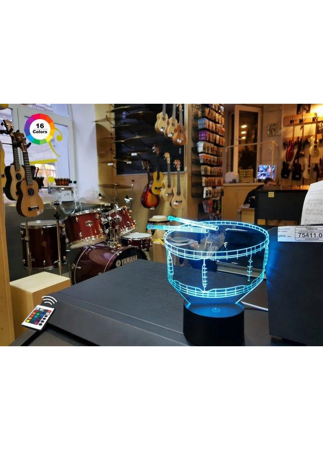 3D ночник-светильник "Барабан" 3DTOYSLAMP (268459396)