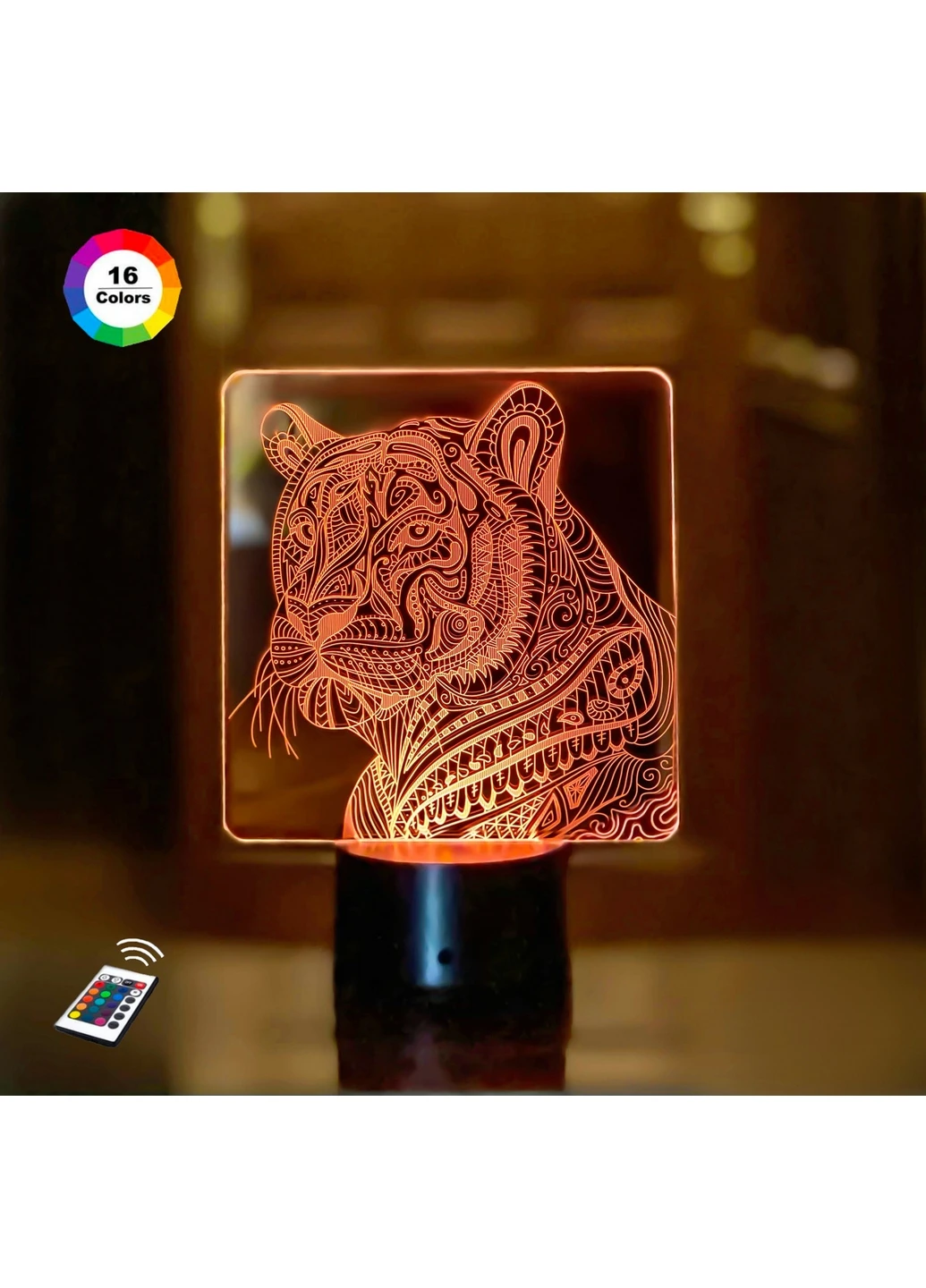 3D ночник-светильник "Тигр 4" 3DTOYSLAMP (268458361)