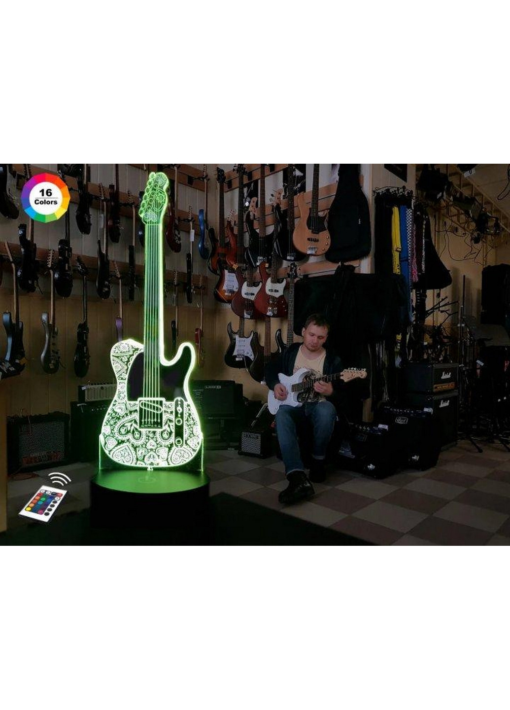 3D ночник-светильник "Гитара 2" 3DTOYSLAMP (268460396)