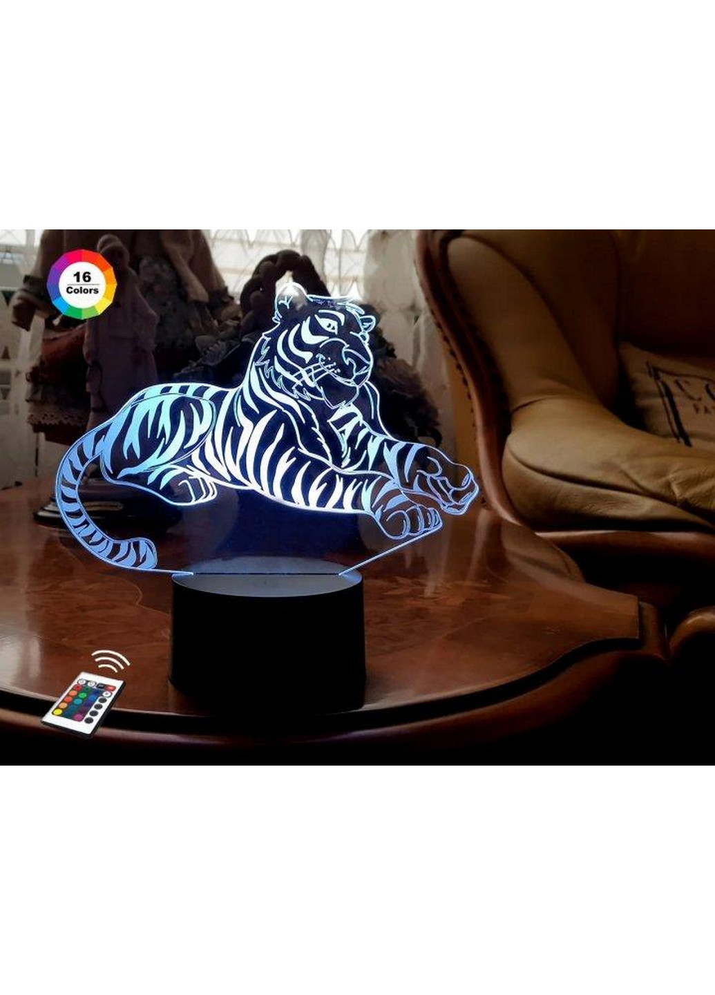 3D ночник-светильник "Тигр" 3DTOYSLAMP (268460984)