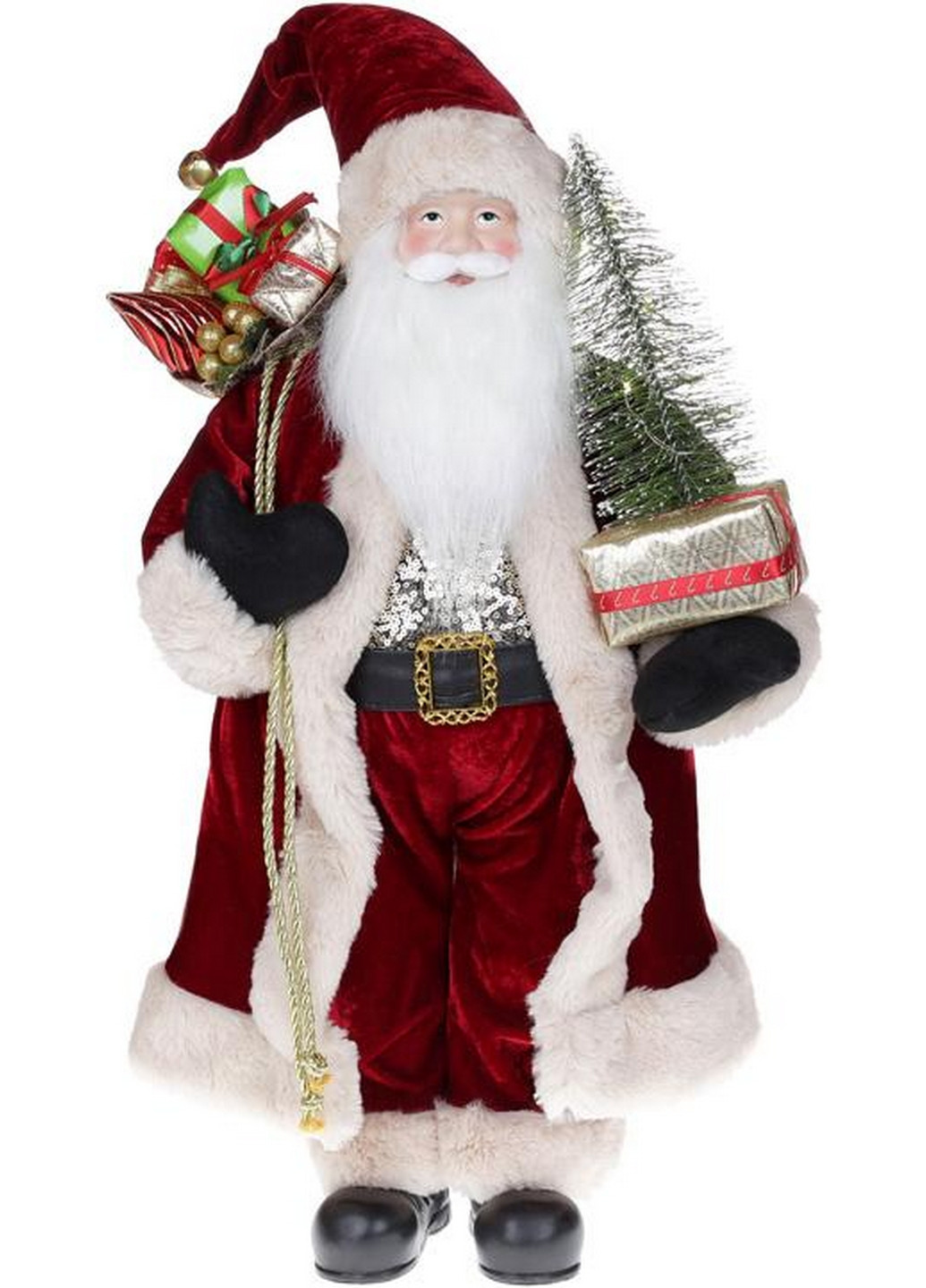 Фигура «Санта с елочкой» (мягкая игрушка), с LED подсветкой Bona (268459675)