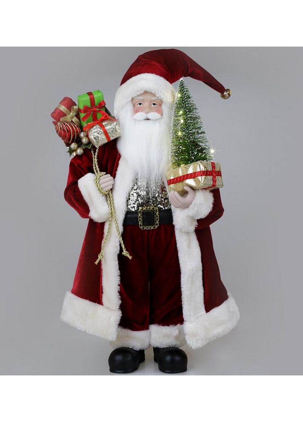 Фигура «Санта с елочкой» (мягкая игрушка), с LED подсветкой Bona (268459675)