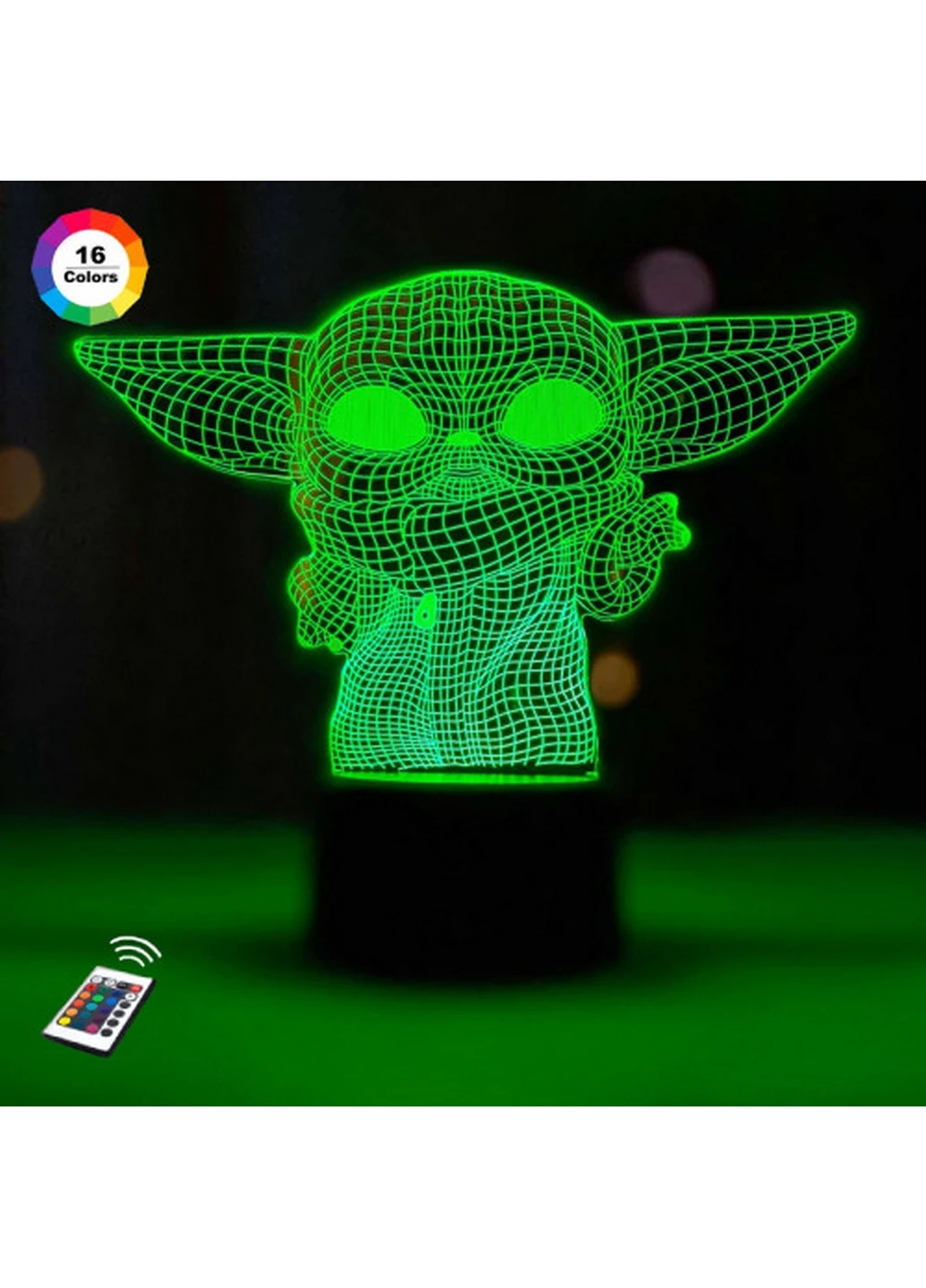 3D ночник-светильник "Малыш Йода 3" 3DTOYSLAMP (268457247)