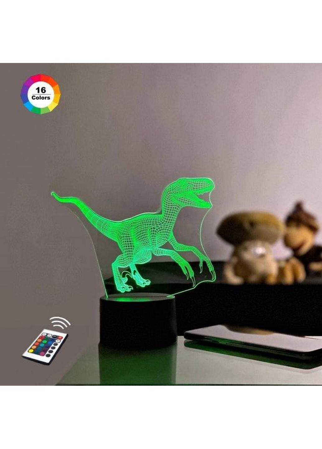 3D ночник-светильник "Велоцираптор 2" 3DTOYSLAMP (268461061)