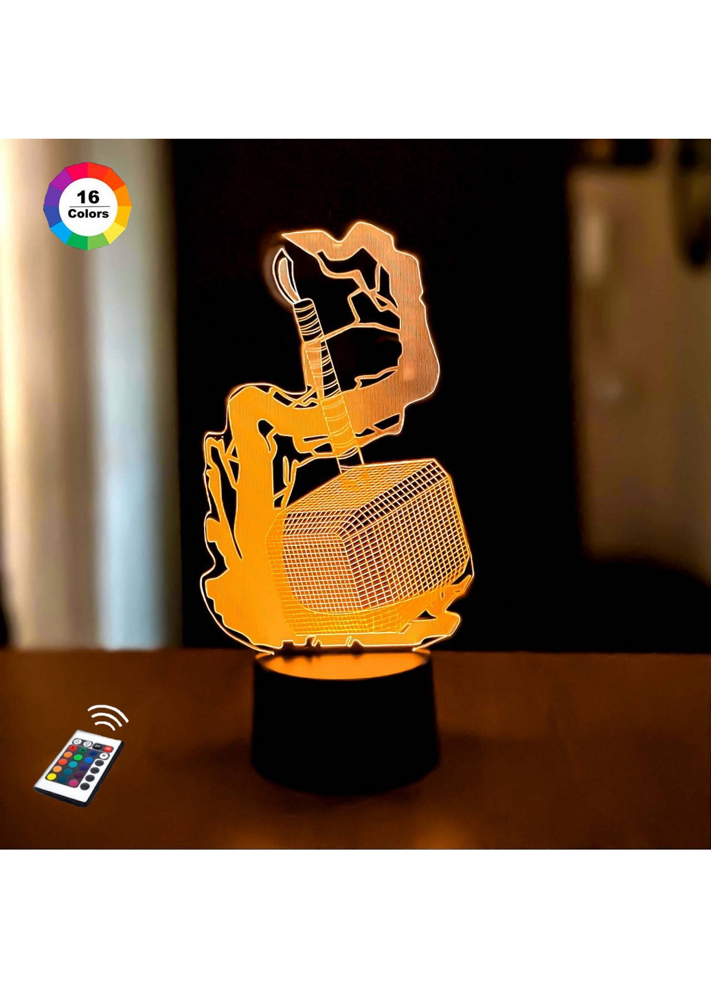 3D ночник-светильник "Молот Тора" 3DTOYSLAMP (268461077)