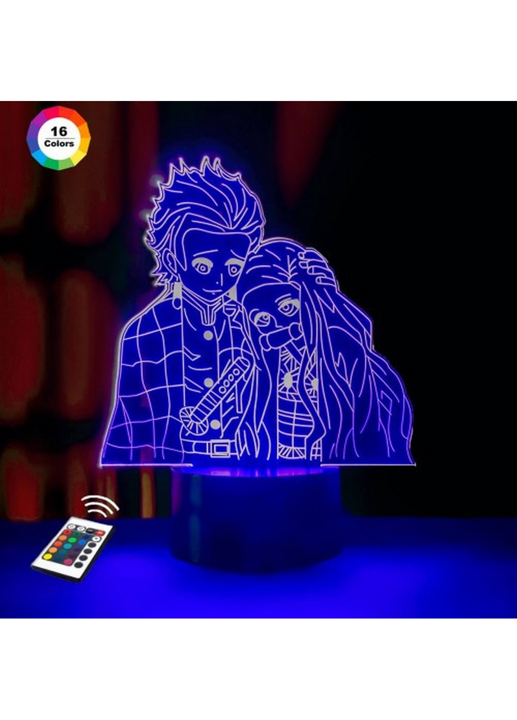 3D ночник-светильник "Танджиро Камадо и Незуко Камадо" 3DTOYSLAMP (268458444)