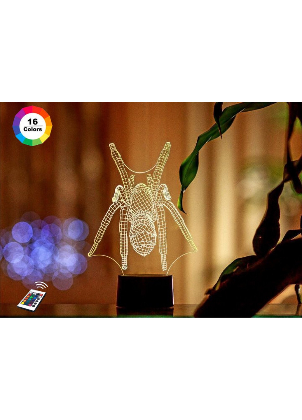 3D ночник-светильник "Паук" 3DTOYSLAMP (268457296)