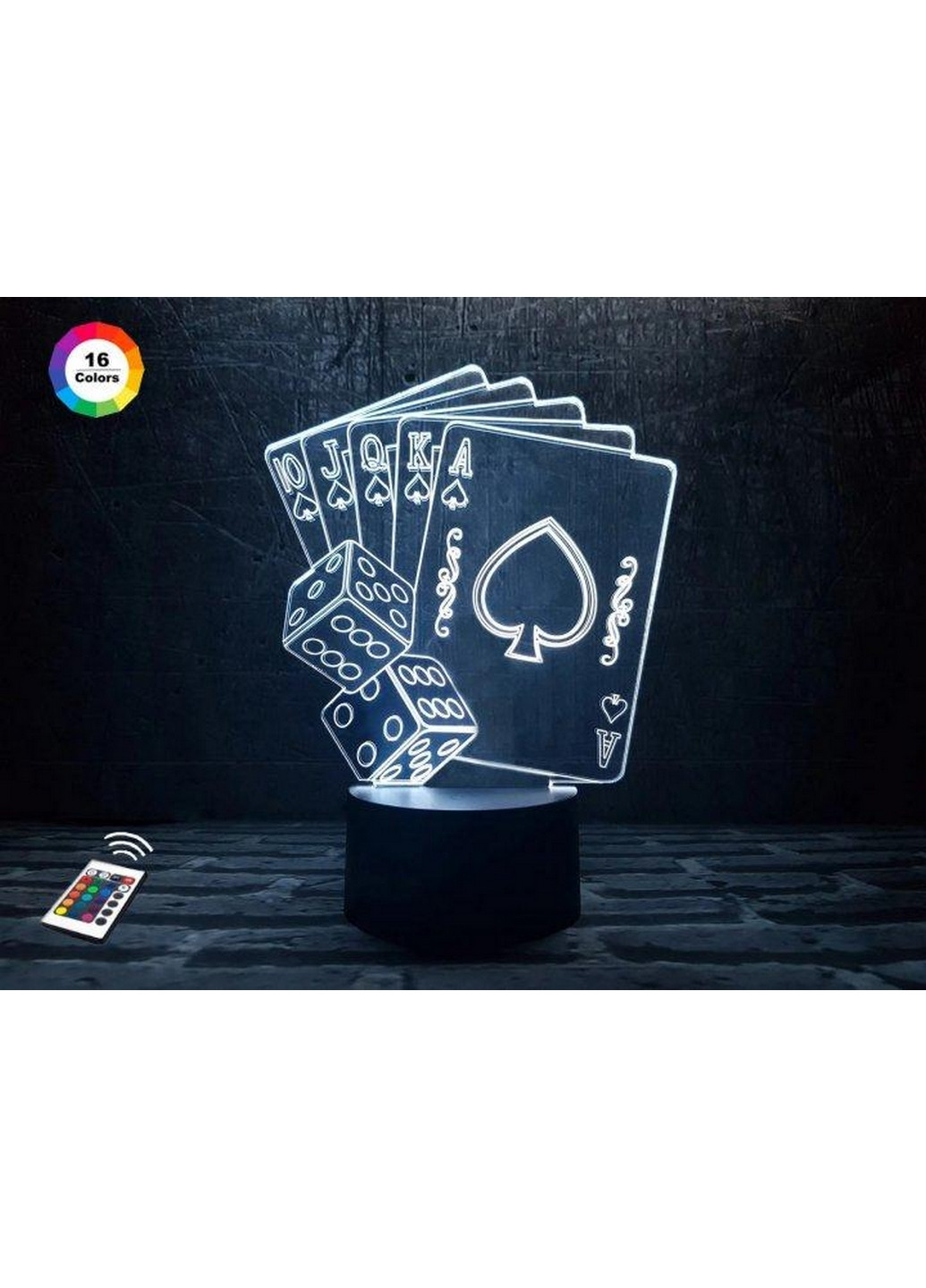 3D ночник-светильник "Покер" 3DTOYSLAMP (268457460)