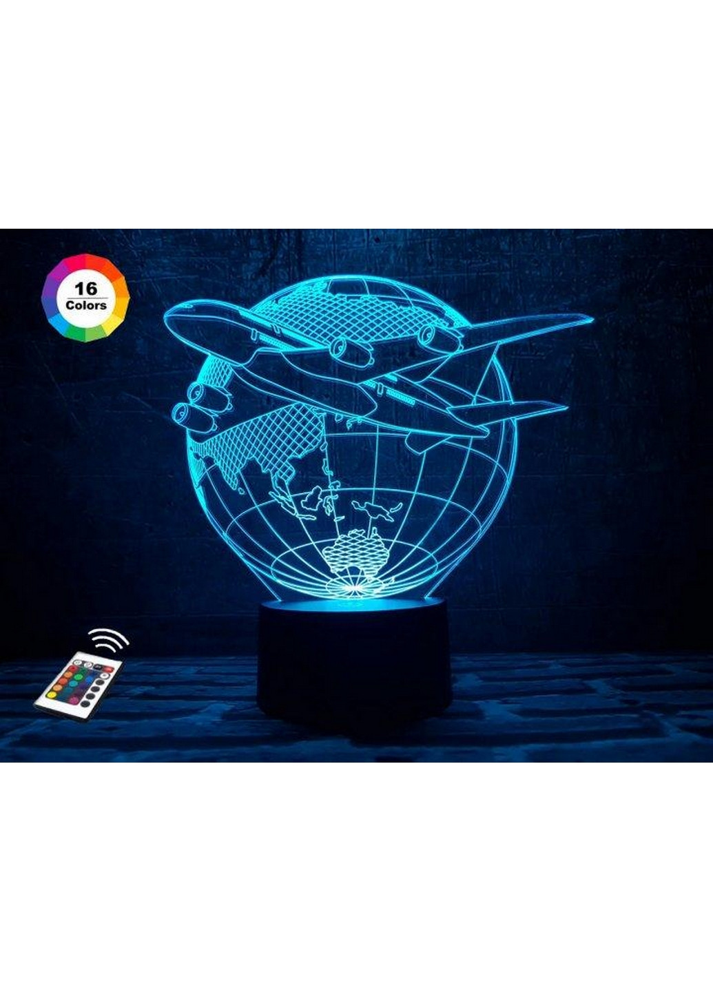 3D нічник-світильник "Літак 3" 3DTOYSLAMP (268460292)