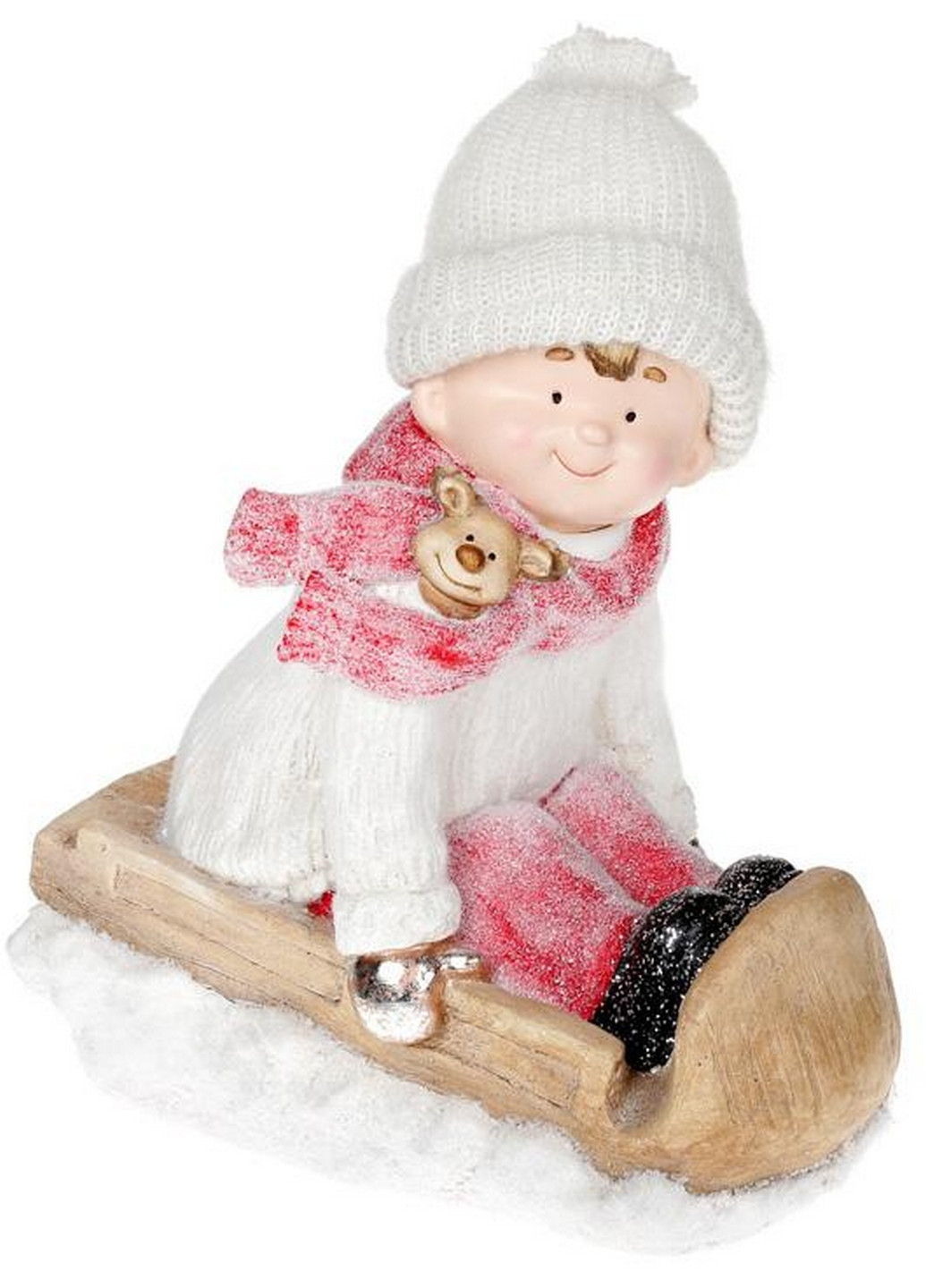 Фігура керамічна "Хлопчик у білому на санчатах" Bona (268459725)