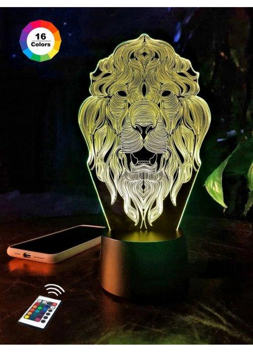 3D нічник-світильник "Лев 2" 3DTOYSLAMP (268460958)