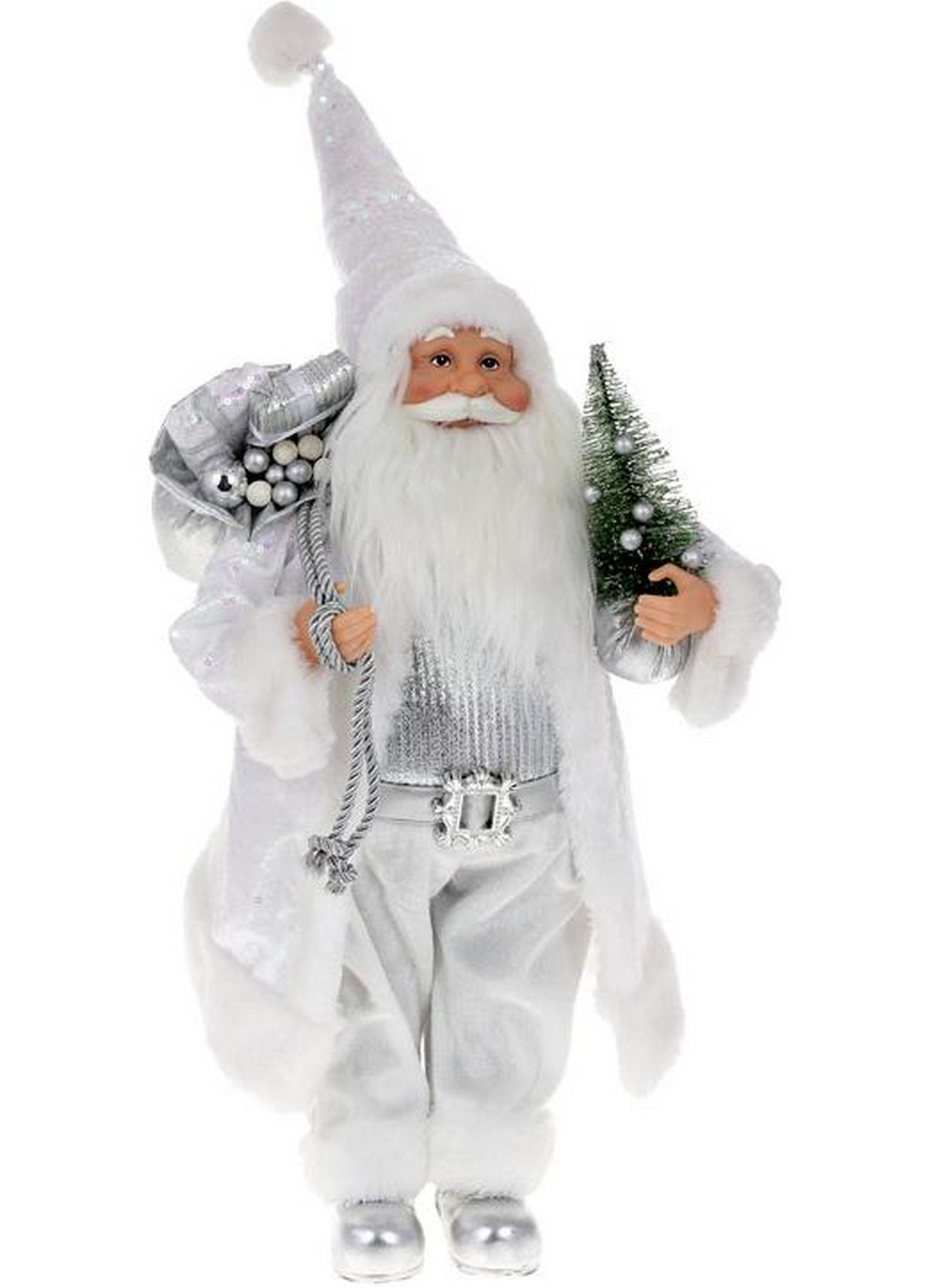 Новорічна фігура "Санта Клаус з подарунками та ялинкою", з паєтками BonaDi (268457057)