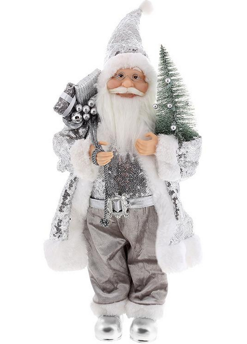 Новогодняя фигура "Санта Клаус с Подарками и Елкой" с пайетками BonaDi (268459845)