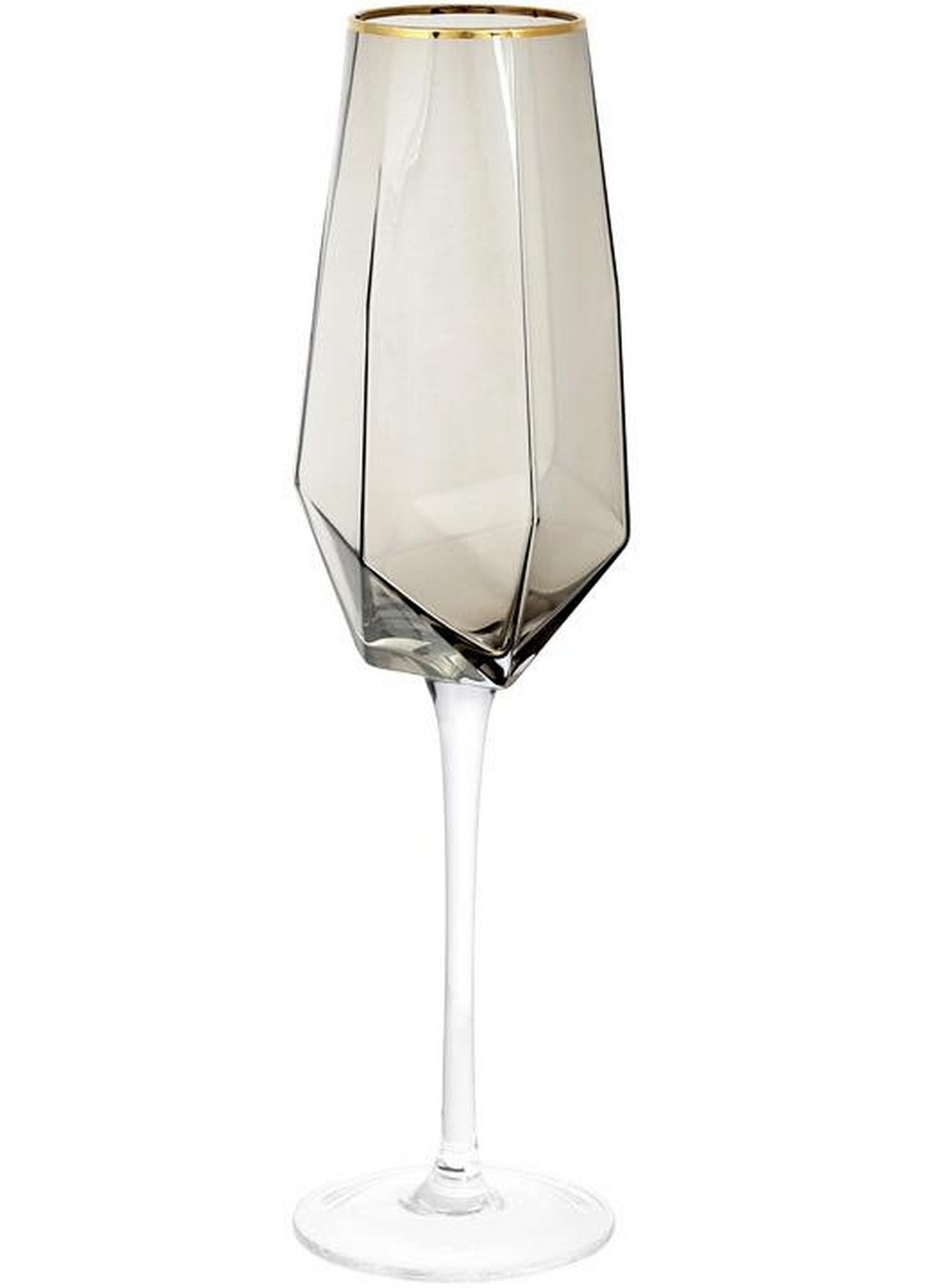 Набор 4 фужера Clio бокалы для шампанского 370мл, дымчатое стекло Bona (268456682)