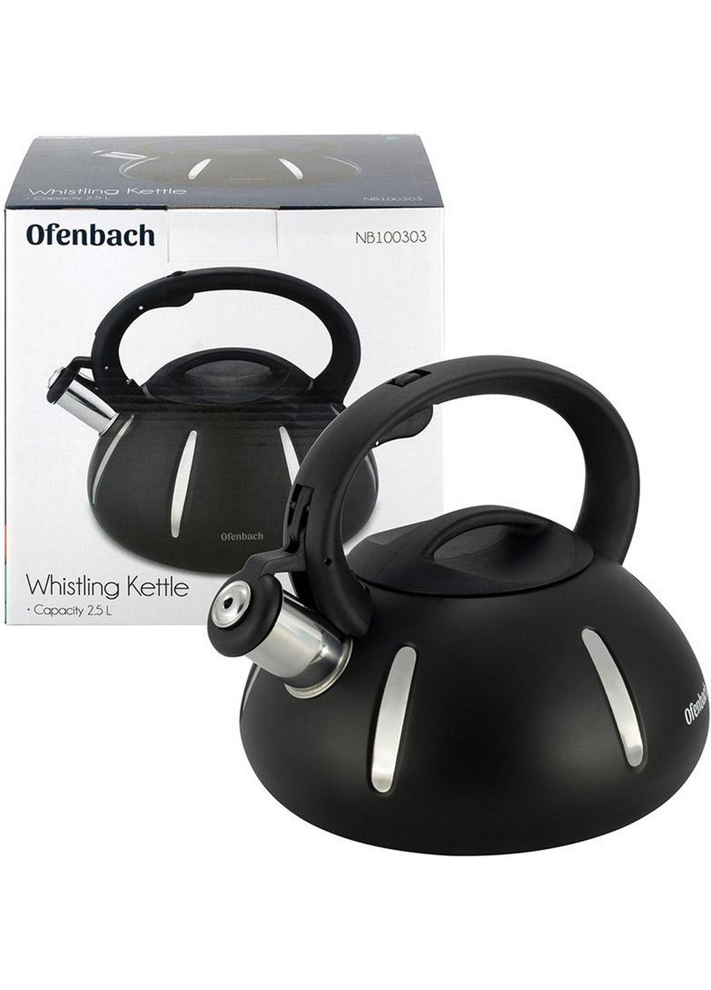 Чайник Happy Kettle из нержавеющей стали со свистком, матовый Ofenbach (268458196)