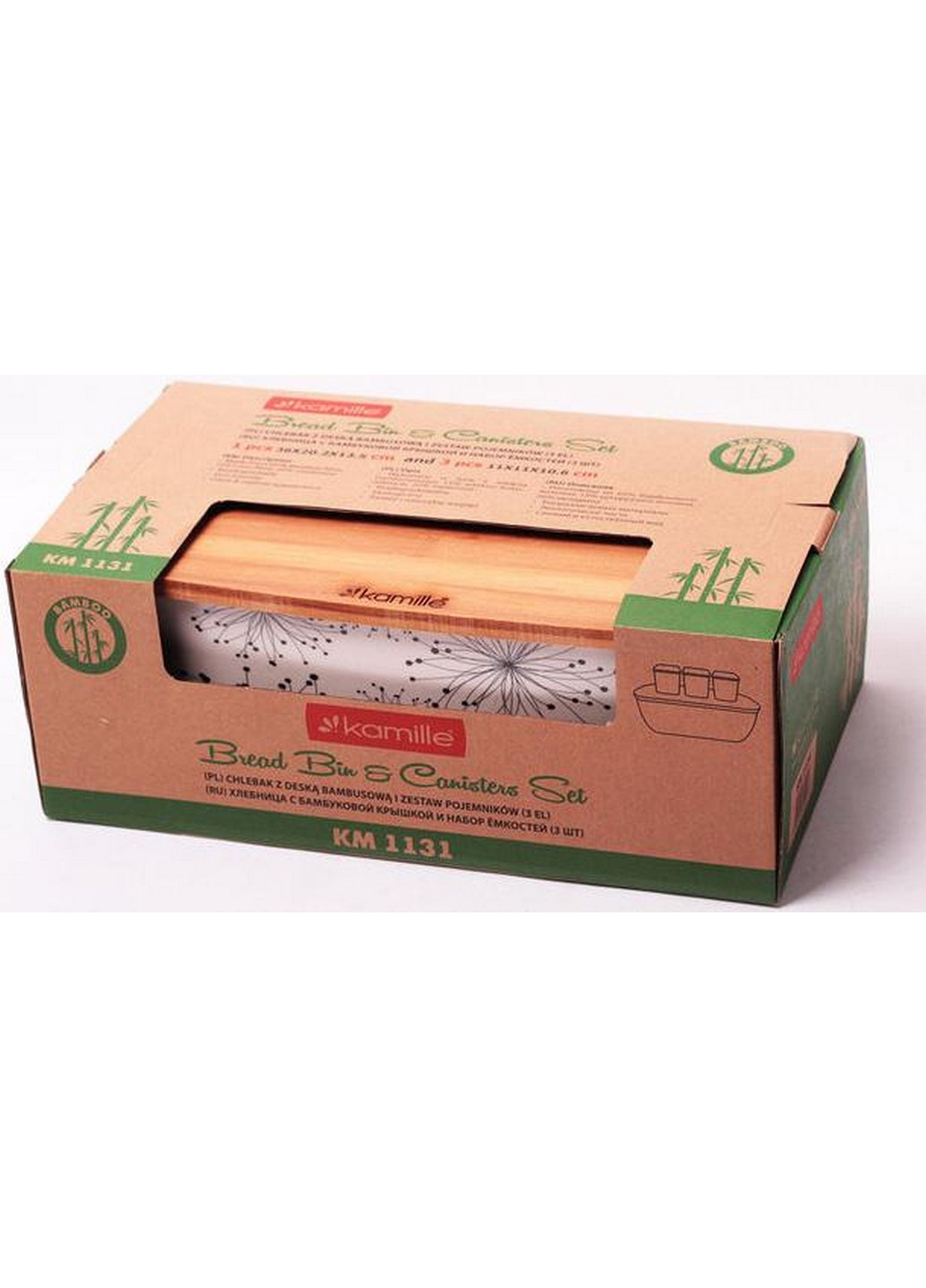Хлібниця з бамбукового волокна + 3 ємності для зберігання Kamille (268459912)