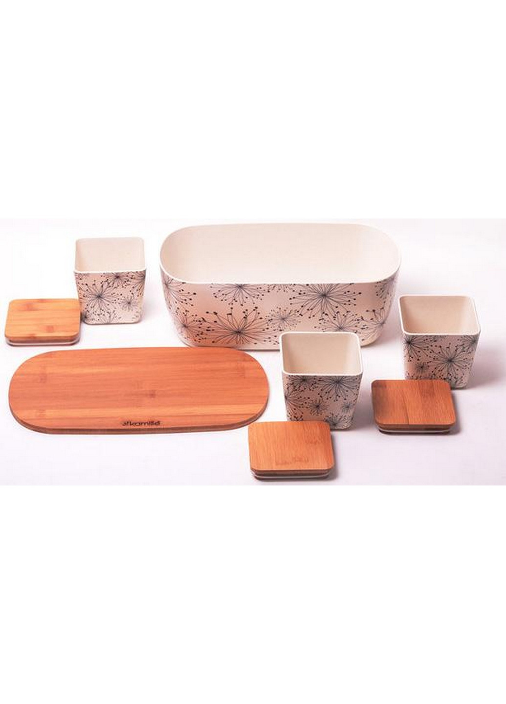 Хлібниця з бамбукового волокна + 3 ємності для зберігання Kamille (268459912)