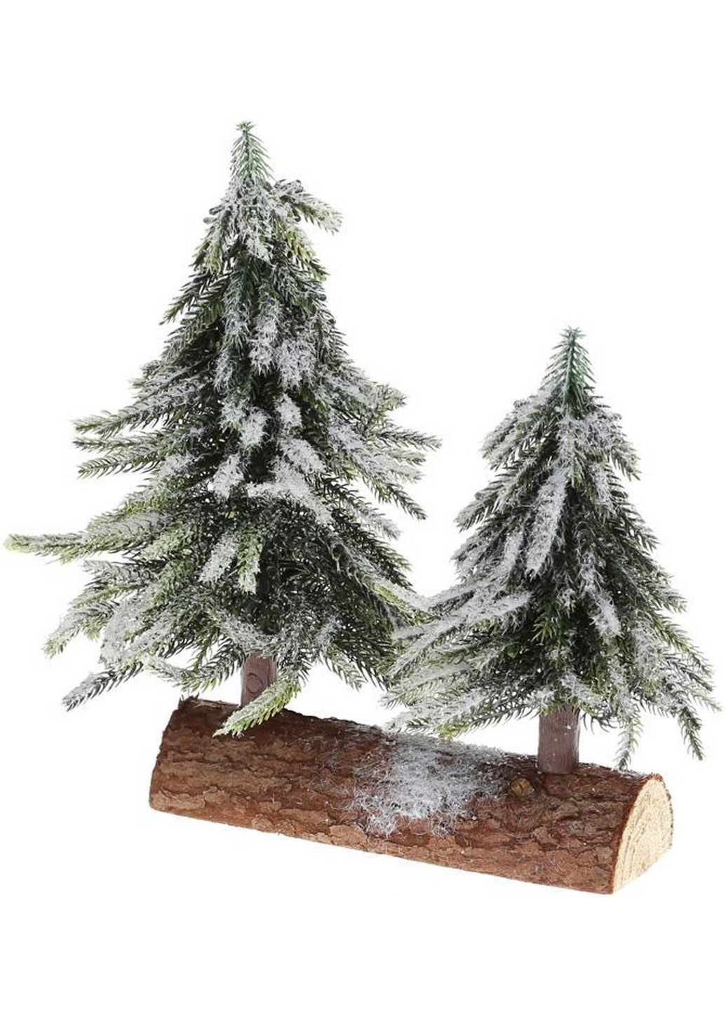 Ялинки декоративні (2 штуки) "Засніжена" на дерев'яній підставці BonaDi (268460878)