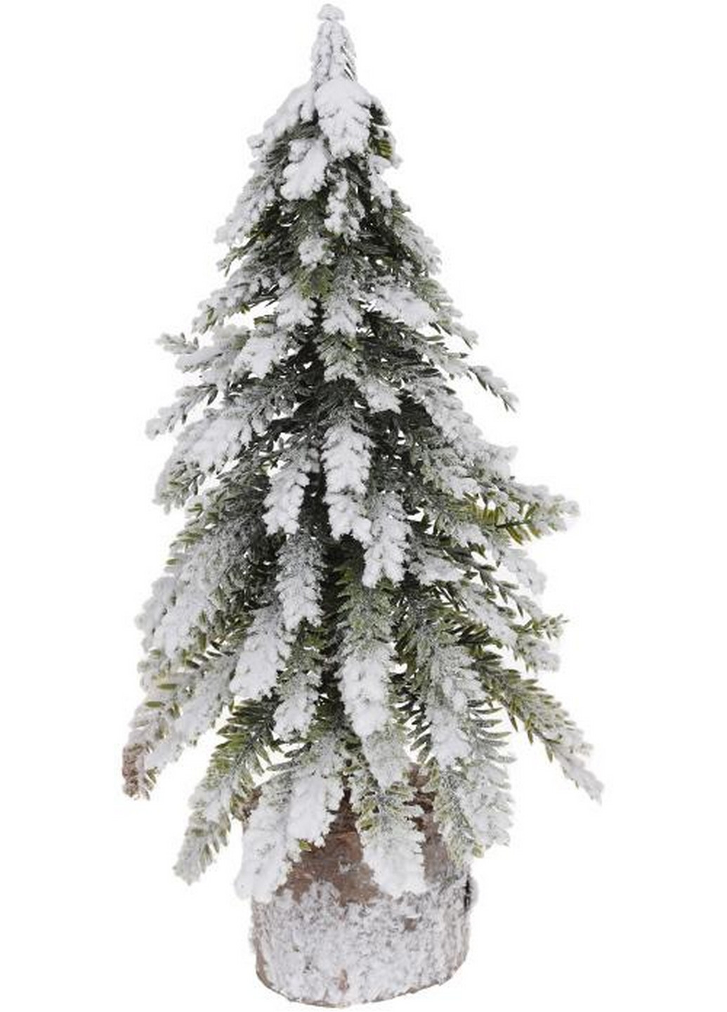 Декоративная елка "Снежная на пеньке", полиэтилен и натуральное дерево BonaDi (268457117)