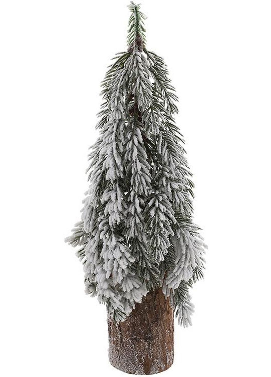 Декоративная елка "Снежная на пеньке", полиэтилен и натуральное дерево BonaDi (268457120)